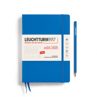 PLANER TYGODNIOWY AKADEMICKI LEUCHTTURM1917 MEDIUM (A5) 2024/2025 18 MIESIĘCY SKY