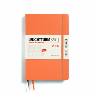 PLANER TYGODNIOWY PIONOWY LEUCHTTURM1917 PAPERBACK (B6+) 2025 APRICOT (MORELOWY)