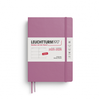 PLANER TYGODNIOWY POZIOMY LEUCHTTURM1917 18 MIESIĘCY MEDIUM (A5) 2025/2026 DUSTY ROSE