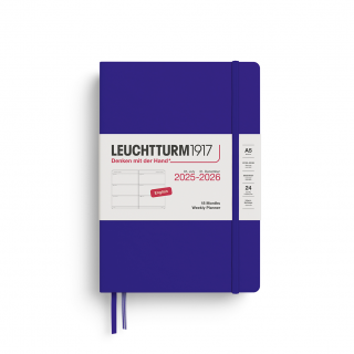 PLANER TYGODNIOWY POZIOMY LEUCHTTURM1917 18 MIESIĘCY MEDIUM (A5) 2025/2026 INK