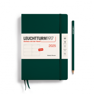 PLANER TYGODNIOWY POZIOMY LEUCHTTURM1917 MEDIUM (A5) 2025 FOREST GREEN (CIEMNOZIELONY)