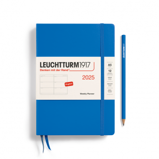 PLANER TYGODNIOWY POZIOMY LEUCHTTURM1917 MEDIUM (A5) 2025 SKY (NIEBIESKI)