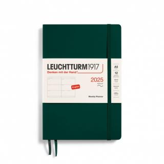 PLANER TYGODNIOWY POZIOMY LEUCHTTURM1917 W MIĘKKIEJ OPRAWIE MEDIUM (A5) 2025 FOREST GREEN (CIEMNOZIELONY)