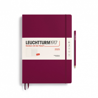 PLANER TYGODNIOWY Z NOTATNIKIEM LEUCHTTURM1917 MASTER (A4+) 2025 PORT RED (BORDOWY)