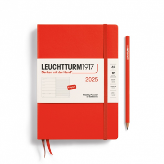 PLANER TYGODNIOWY Z NOTATNIKIEM LEUCHTTURM1917 MEDIUM (A5) 2025 LOBSTER (CZERWONY)