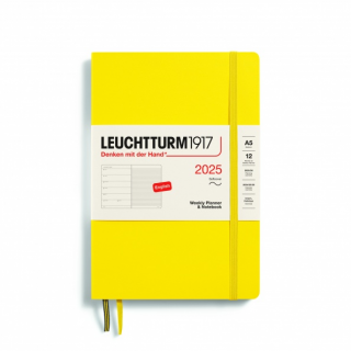 PLANER TYGODNIOWY Z NOTATNIKIEM LEUCHTTURM1917 W MIĘKKIEJ OPRAWIE MEDIUM (A5) 2025 LEMON (CYTRYNOWY)