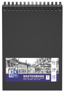 SZKICOWNIK OXFORD SKETCHBOOK, 50 KARTEK A4 NA PODWÓJNEJ SPIRALI, CZARNY