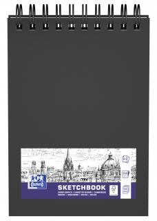 SZKICOWNIK OXFORD SKETCHBOOK, 50 KARTEK A5 NA PODWÓJNEJ SPIRALI, CZARNY