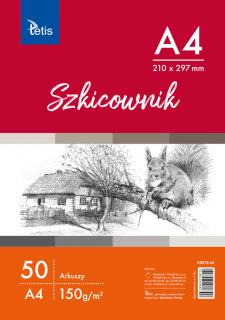 SZKICOWNIK TETIS A4, 150 g/m2, 50 ARK.