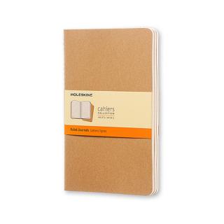 ZESTAW 3 ZESZYTÓW MOLESKINE CAHIER JOURNALS L (13X21CM), W LINIE, 80 STRON, PIASKOWY