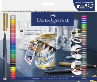 ZESTAW PISAKÓW KREATYWNYCH FABER-CASTELL, 30 KOLORÓW (METALICZNE + NEONOWE + STANDARDOWE)