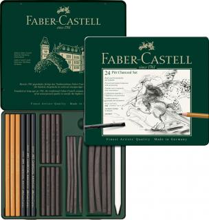 ZESTAW WĘGLI RYSUNKOWYCH PITT FABER-CASTELL, 24 ELEMENTY