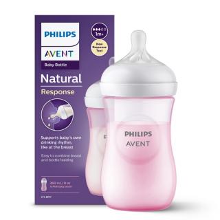 Avent Butelka Natural Response 260 ml 1m+ Różowa