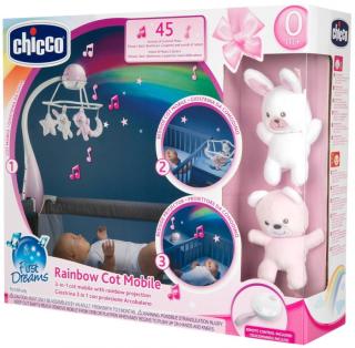 Chicco Rainbow karuzela do łóżeczka 3w1 Pink