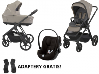 Espiro Miloo wózek wielofunkcyjny 3w1 z fotelikiem Cybex Cloud G Cashmere Gray 217