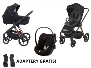 Espiro Miloo wózek wielofunkcyjny 3w1 z fotelikiem Cybex Cloud G Diamond Black 210