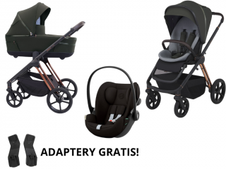 Espiro Miloo wózek wielofunkcyjny 3w1 z fotelikiem Cybex Cloud G Luxury Green 204