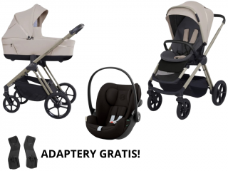 Espiro Miloo wózek wielofunkcyjny 3w1 z fotelikiem Cybex Cloud G White Pear 219