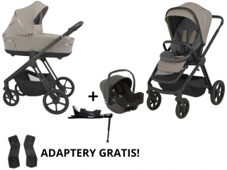 Espiro Miloo wózek wielofunkcyjny 4w1 z fotelikiem Joie i-Snug 2 + baza Cashmere Grey 217