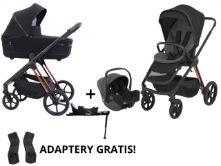 Espiro Miloo wózek wielofunkcyjny 4w1 z fotelikiem Joie i-Snug 2 + baza Diamond Black 210