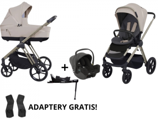 Espiro Miloo wózek wielofunkcyjny 4w1 z fotelikiem Joie i-Snug 2 + baza White Pearl 219
