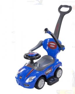 Jeździk samochód dla dziecka MEGA CARS DELUXE 3w1 z pchaczem niebieski