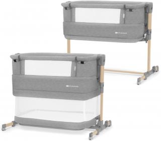 Kinderkraft Neste Grow łóżeczko dostawne 3w1 Light Grey Full Wood