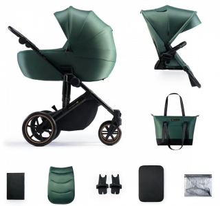 Kinderkraft Prime 2 wózek wielofunkcyjny 2w1 Zielony Dark Green