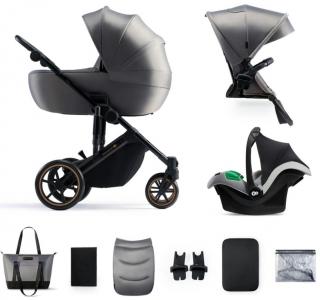 Kinderkraft Prime 2 wózek wielofunkcyjny 3w1 z fotelikiem Mink Pro Shadow Grey