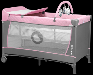 Lionelo Flower łóżeczko turystyczne + akcesoria Flamingo