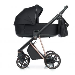 Roan IVI 2.0 nowoczesny wózek dziecięcy 2w1 z akcesoriami Raven rose gold