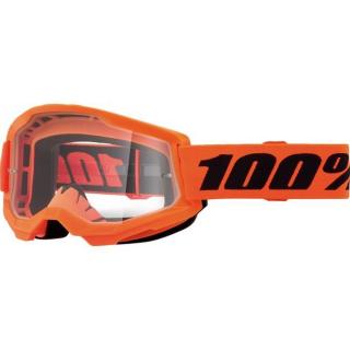 100% STRATA 2 JUNIOR gogle pomarańczowo-czarne
