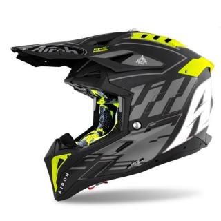 AIROH AVIATOR 3 RAMPAGE BLACK kask czarno-szary S