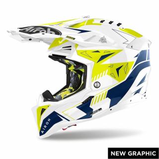 AIROH AVIATOR 3 SPIN YELLOW BLUE/GLOSS kask M