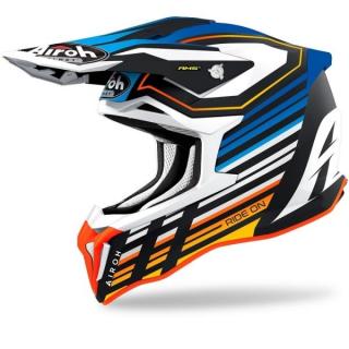 AIROH STRYCKER AXE ORANGE-BLUE kask pom.-nieb. L