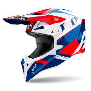 AIROH WRAAAP FEEL BLUE RED połysk kask L