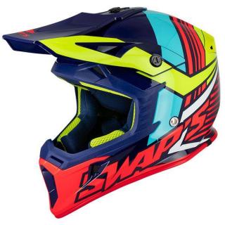 SWAPS kask niebiesko-fluo-czerwony M