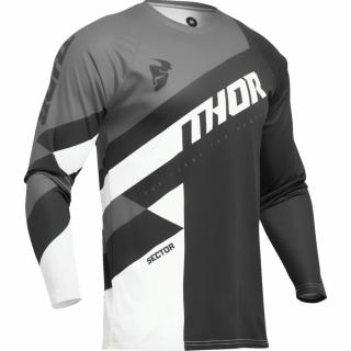 THOR SECTOR CHECKER koszulka czarno-biała