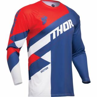 THOR SECTOR CHECKER koszulka nieb.-czerw.