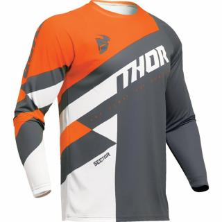 THOR SECTOR CHECKER koszulka pomarańcz-szara
