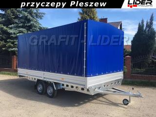 RD-022 przyczepa + plandeka 450x195x170cm, EURO C-750/M5 platforma lekka, DMC 750kg