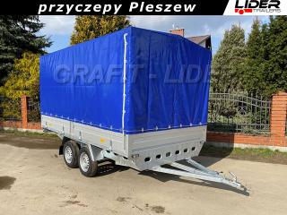 RD-027 przyczepa + plandeka 300x195x170cm, EURO C-750/F5 platforma lekka, DMC 750kg