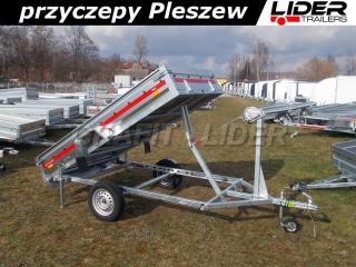 TM-110 przyczepa PRAKTI DUMPER 2614 263x135x35cm, spawana rama, wywrot ręczny, DMC 750kg