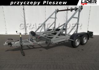 wynajem przyczepy kablowej do przewozu bębna z kablem, światłowodem, DMC 2700kg