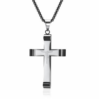 Czarny Elegancki Krzyż Religijny z Jezusem, Masywny