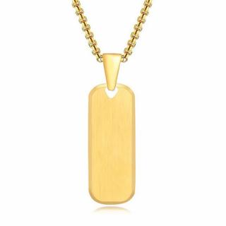 Elegancka Blaszka Wisiorek z Fazowanymi Krawędziami, 18k Złota