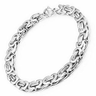 Elegancka Bransoleta splot Bizantyjski Płaski Stal 316L (7 mm)