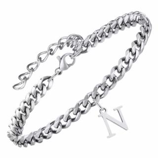 Elegancka Bransoletka Pancerka z Literką Stal 316L