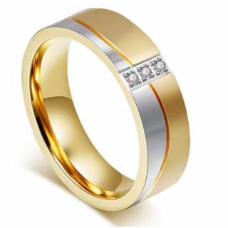Elegancka dwukolorowa Obrączka o profilu płaskim stal 316L