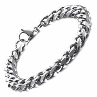 Solidna Bransoletka Pancerka w Połysku Stal 316L (10 mm)